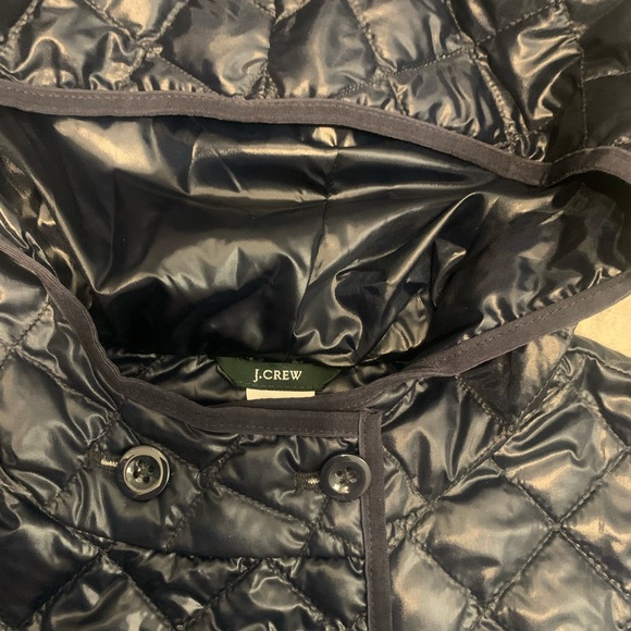J.Crew Quilted Hooded Jacket Navy - Picture 3 of 7
